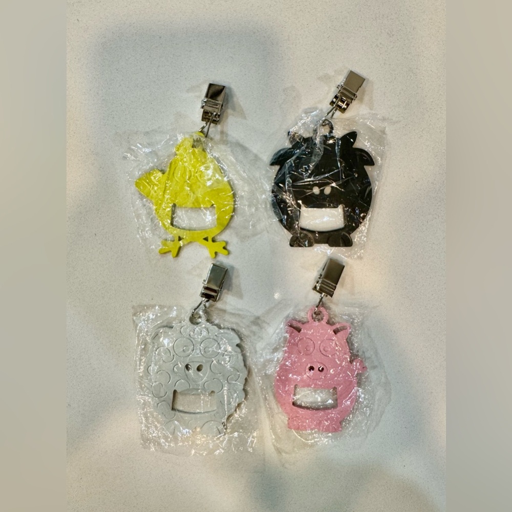 Set of 4 Cute Animals Cast Iron Heavy Tablecloth Weights for Tablecloth_NWT